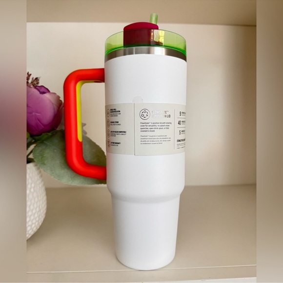 🎉LAST PIECE🎉Stanley 30 oz. Quencher H2.0 FlowState Tumbler White Neon - Picture 6 of 8